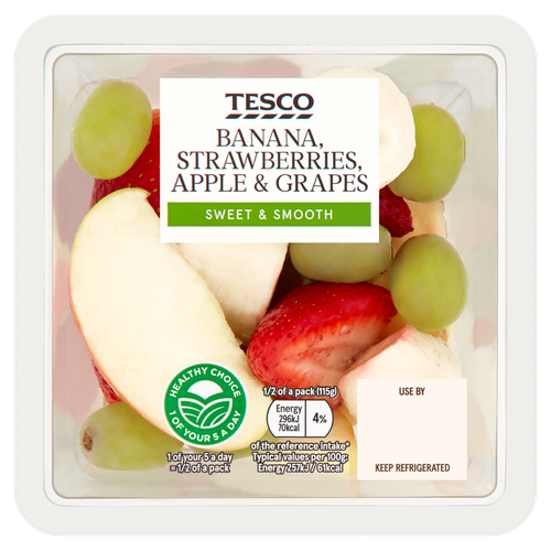 Tesco Banana Strawberries Apple Grapes 230g